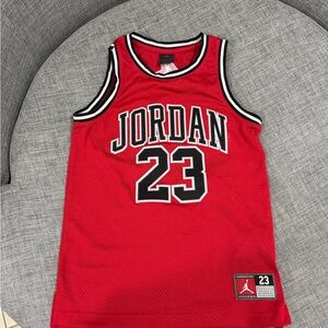 Jordan Red Basketball Jersey with Black & White Trim